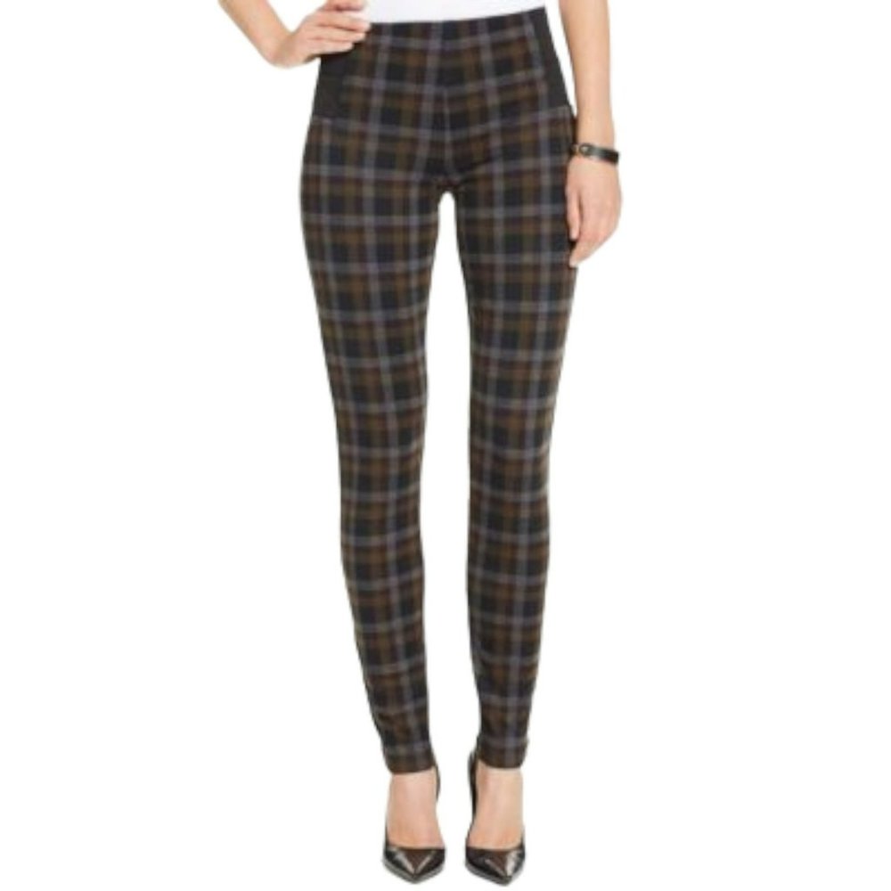 KUT From the Kloth Women's Blue Plaid Diana Skinny Ponte Pants Size 8 - Picture 2 of 10